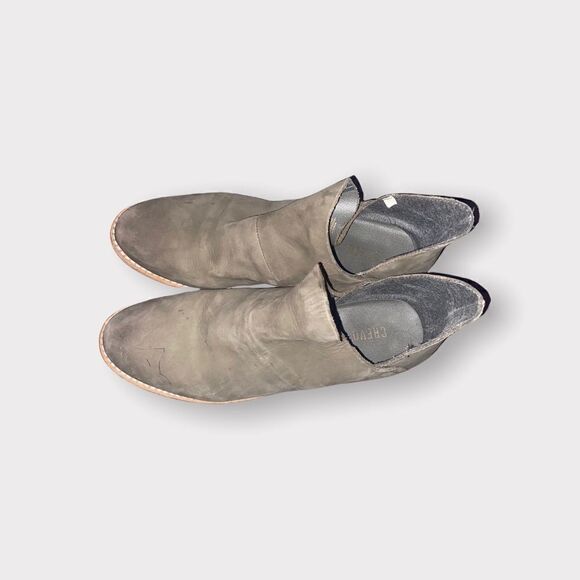 Crevo Taupe Leather Booties Shoe Size 7 - Picture 3 of 5